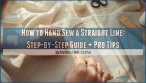 hand sewing a straight line
