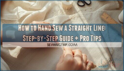 hand sewing a straight line