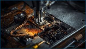 inspect for visible damage or burnout