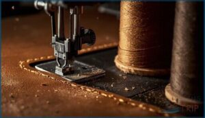 machine sewing leather with thread machine sewing leather with thread