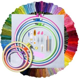 Best Embroidery Starter Kits: Beginner's Guide to Choosing 1 ONESHAW Embroidery Kit 141 Pcs,100 B0B3VSYCJ8