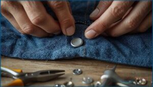 reattaching a jeans button to denim reattaching a jeans button to denim