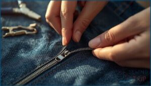 secure and test the zipper repair secure and test the zipper repair