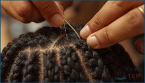 sewing in the hair extensions sewing in the hair extensions