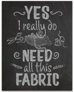25 Sewing Room Wall Decor Ideas for Creative, Organized & Stylish Spaces 4 Sewing Poster Funny Fabric Wall B07GZF5ZQF