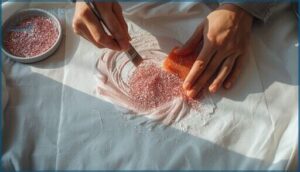 sprinkling and pressing glitter sprinkling and pressing glitter