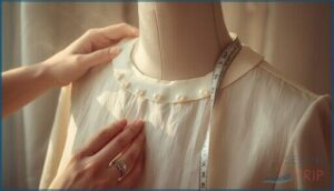 stabilizing and finishing the adjusted neckline stabilizing and finishing the adjusted neckline