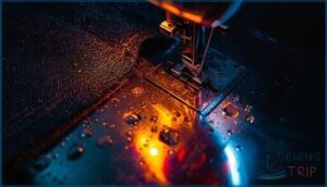 stainless steel bedplate and sewing area stainless steel bedplate and sewing area