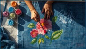 step-by-step denim painting process step-by-step denim painting process