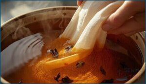 submerging and soaking the fabric submerging and soaking the fabric