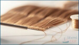 threading the needle and preparing to sew threading the needle and preparing to sew