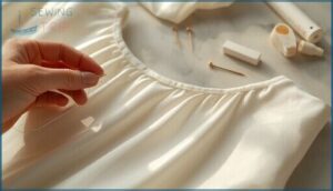 understitching and pin tucks