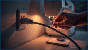 unplug and inspect the machine