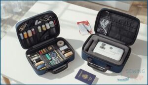 using portable sewing organizers and cases using portable sewing organizers and cases