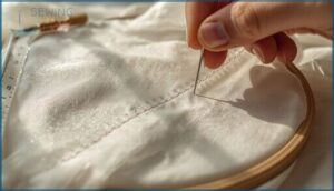 using small, even stitches using small, even stitches