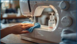 wiping down the machine exterior wiping down the machine exterior