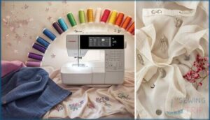 270 built-in stitches and 11 buttonholes 270 built-in stitches and 11 buttonholes