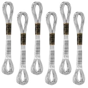 8 Best Threads for Embroidery: Types, Tips & How to Choose 3 6 Skeins Metallic Silver Embroidery B0G398F4XB