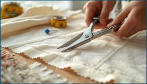 applying pinking shears applying pinking shears