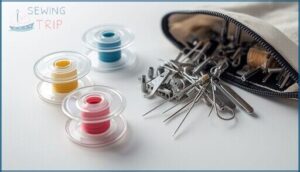 bobbins, needles, and accessory pouch bobbins, needles, and accessory pouch