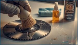 clean the blade hub and remove debris clean the blade hub and remove debris