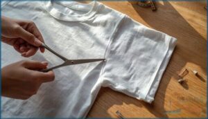 cutting along the seam cutting along the seam