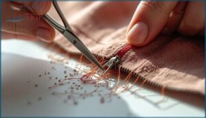 cutting stubborn threads carefully cutting stubborn threads carefully