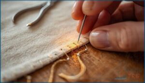 finishing and securing the final stitch finishing and securing the final stitch