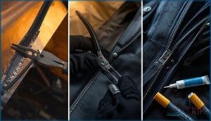 fixing zipper teeth on different items fixing zipper teeth on different items