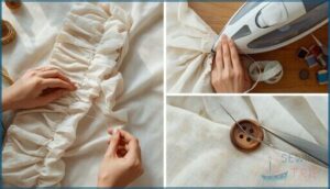 gathering, hemming, and sewing buttons gathering, hemming, and sewing buttons