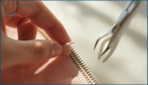 gently tugging with fingers or tweezers gently tugging with fingers or tweezers