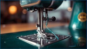 guiding thread through needle area guiding thread through needle area