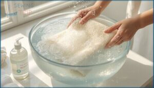 hand washing with mild soap hand washing with mild soap