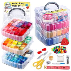 Top 10 Thread Sets for Embroidery: Materials, Types & Storage 8 Inscraft 403 Pack Embroidery Floss B087RBJPFJ