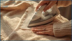 ironing small sections at a time ironing small sections at a time