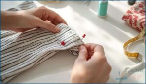 leaving a gap for elastic insertion leaving a gap for elastic insertion