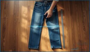 marking even hemlines on both legs marking even hemlines on both legs