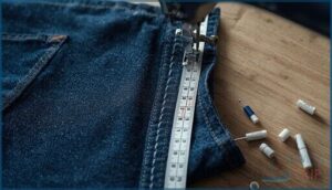 measuring and re-sewing for extra room measuring and re-sewing for extra room