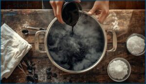 mixing and applying black dye mixing and applying black dye