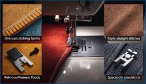 overcast, triple straight, and specialty stitches overcast, triple straight, and specialty stitches