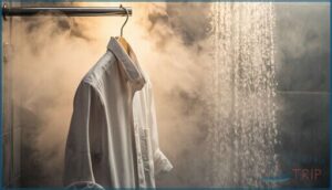 placement relative to shower stream placement relative to shower stream