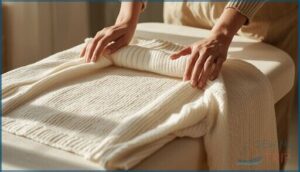 placing the pressing cloth placing the pressing cloth