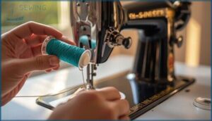 placing the spool on the spool pin placing the spool on the spool pin