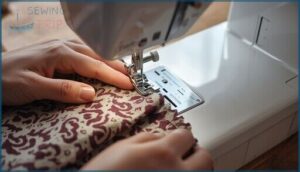 positioning fabric under the presser foot positioning fabric under the presser foot