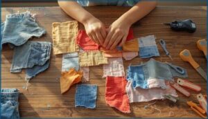 practicing on fabric scraps practicing on fabric scraps