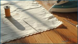 preparing fabric and thread preparing fabric and thread