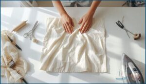 preparing fabric for gluing preparing fabric for gluing