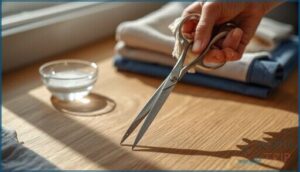 preparing to test fabric scissor sharpness preparing to test fabric scissor sharpness