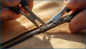 realigning misaligned zipper teeth realigning misaligned zipper teeth