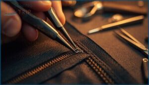 reinserting the zipper stopper reinserting the zipper stopper